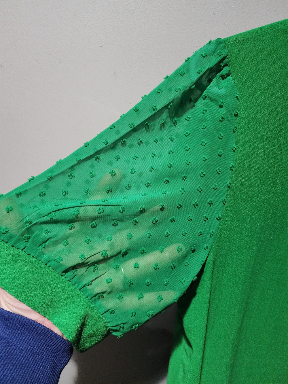 Green Puff-Sleeve Women's Top - Picture 5 of 5